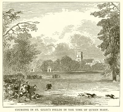 Caza en los Campos de St. Giles en la Época de la Reina María de English School
