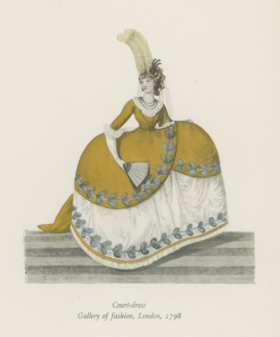 Vestido de corte. Galería de Moda, Londres, 1798 de English School