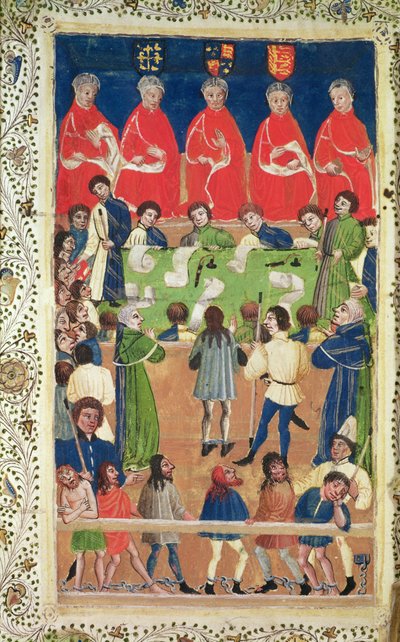 Corte del Banco de los Reyes, Westminster Hall, c.1460 de English School