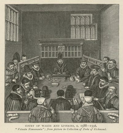 Tribunal de Wards y Liveries, circa 1588-1589 de English School