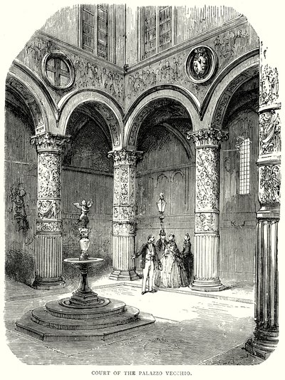 Patio del Palazzo Vecchio (grabado) de English School