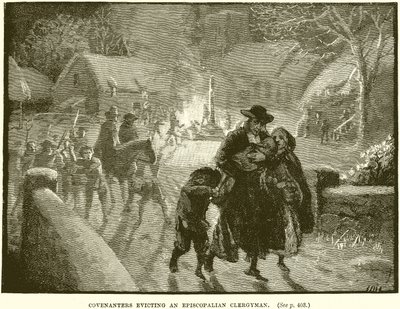 Covenanters desalojando a un clérigo episcopal de English School