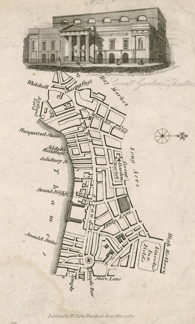 Teatro Covent Garden, Londres, y mapa del área circundante de English School