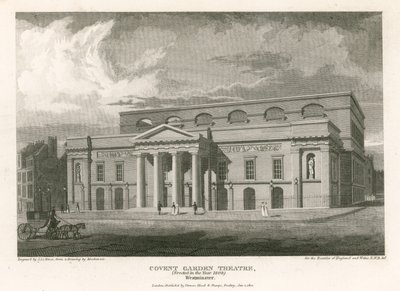 Teatro Covent Garden, Westminster, Londres (grabado) de English School