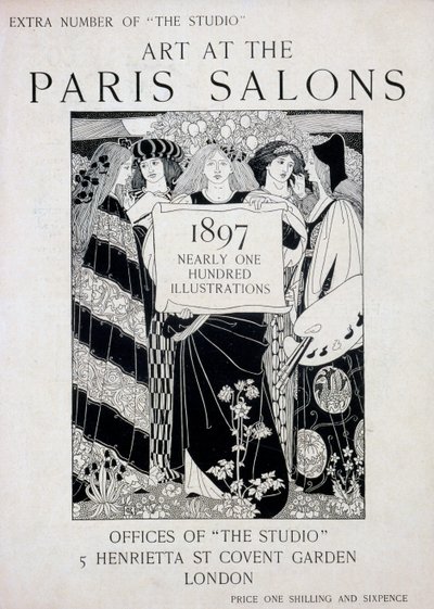 Portada de Art at the Paris Salons, número extra de la revista The Studio, 1897 de English School