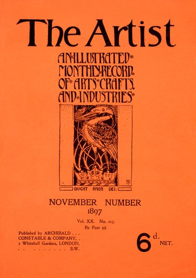 Portada de The Artist Magazine, noviembre de 1897 de English School