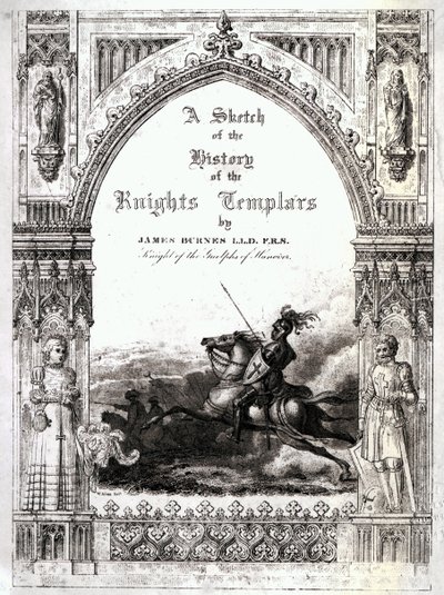 Portada de Un Esbozo de la Historia de los Caballeros Templarios, por James Burnes de English School