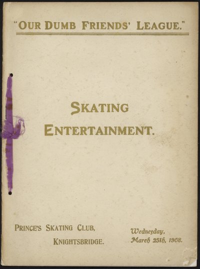 Portada del programa de entretenimiento de patinaje de Our Dumb Friends League de English School
