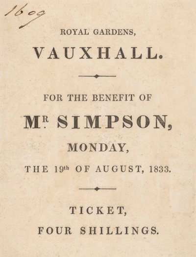 Portada de un programa en memoria del Sr. C H Simpson de English School