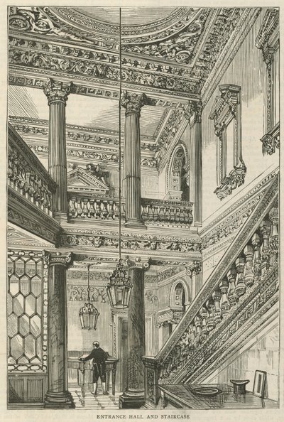 Cowfields, 30 Old Burlington Street: Vestíbulo de entrada y escalera de English School