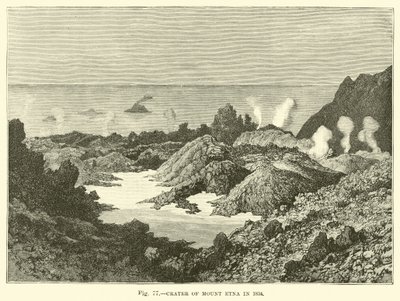 Cráter del Monte Etna en 1834 de English School