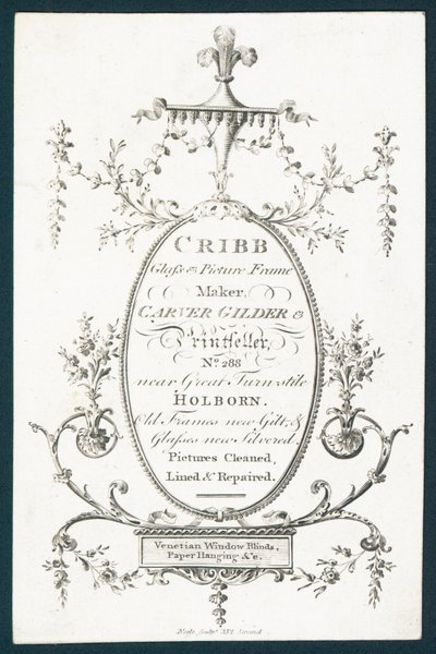 Cribb, fabricante de marcos de vidrio y cuadros de English School