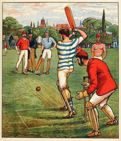 Críquet, de Deportes y Juegos Británicos, pub. c. 1880 de English School