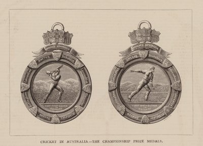 Cricket in Australia, The Championship Prize Medals (grabado) de English School