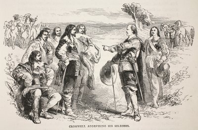 Cromwell dirigiéndose a sus soldados de English School