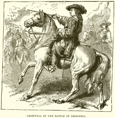 Cromwell en la Batalla de Drogheda de English School