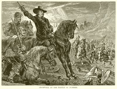 Cromwell en la Batalla de Dunbar de English School