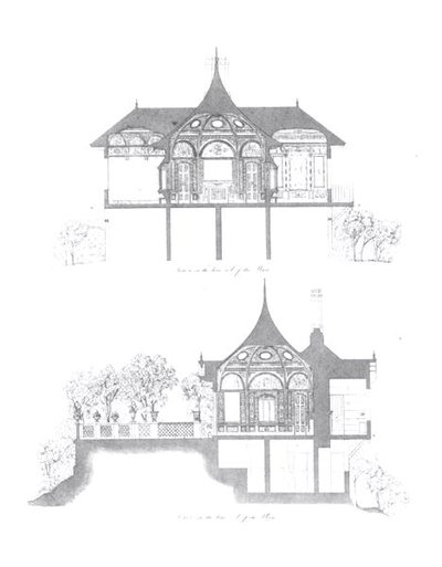 Secciones transversales de la Casa de Verano del Palacio de Buckingham, de 
