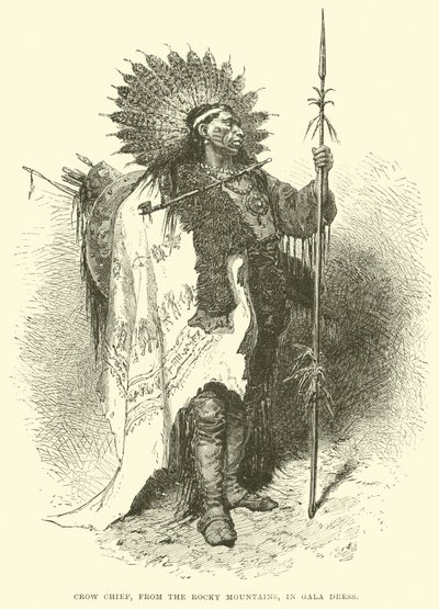 Jefe Crow, de las Montañas Rocosas, en traje de gala de English School