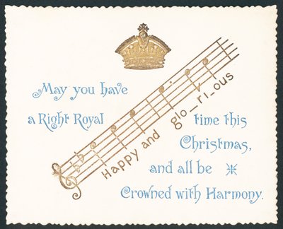 Corona y notas musicales de English School