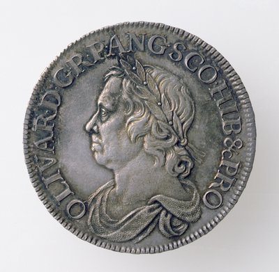 Corona de Oliver Cromwell (1599-1658), Casa de Moneda de Londres, 1658 (anverso) de English School