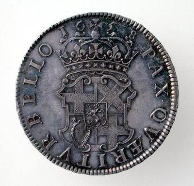 Corona de Oliver Cromwell (1599-1658), Casa de Moneda de Londres, 1658 (reverso) de English School