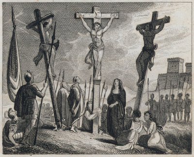 Crucifixión de Jesucristo (grabado) de English School