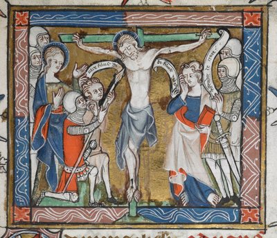 Crucifixión en una cruz verde de English School
