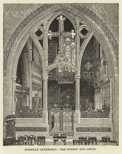 Catedral de Cumbrae, la Pantalla y el Coro de English School