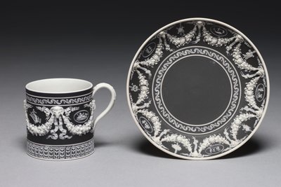 Taza y platillo, diseñado y fabricado por Fábrica Wedgwood, c.1790 de English School