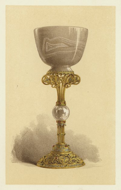 Copa o cáliz de ónice oriental, montado en oro esmaltado (cromolito) de English School