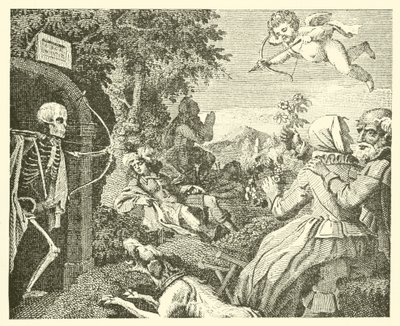 Cupido y la muerte (grabado) de English School