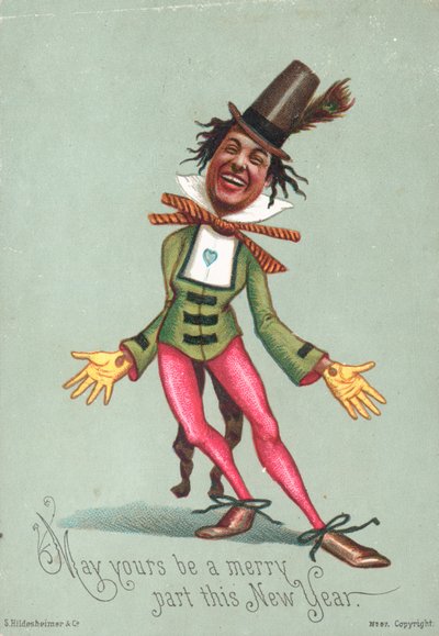 Hombre elegante, Tarjeta de Año Nuevo de English School