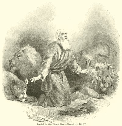 Daniel en el foso de los leones, Daniel, vi, 16, 17 de English School