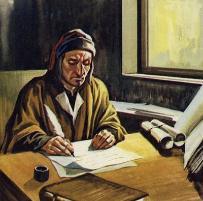 Dante pasó la mayor parte de su tiempo escribiendo La Divina Comedia de English School