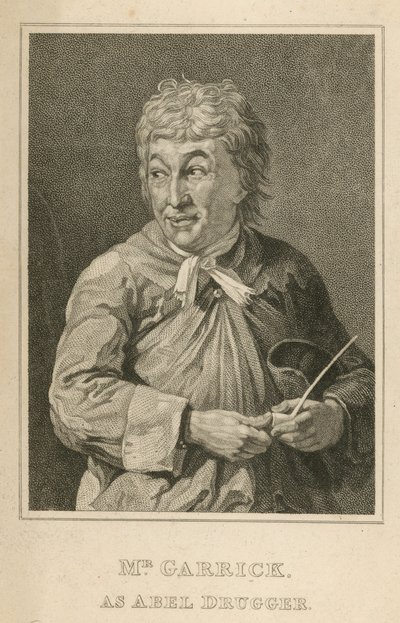 David Garrick, actor, como Abel Drugger de English School