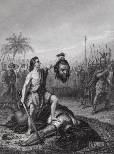 David y Goliat (grabado) de English School