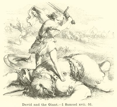 David y el gigante, 1 Samuel, xvii, 51 de English School