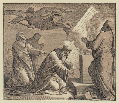 La sumisión de David al juicio de Dios (grabado) de English School