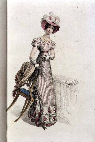 Vestido de día, lámina de moda de Ackermann