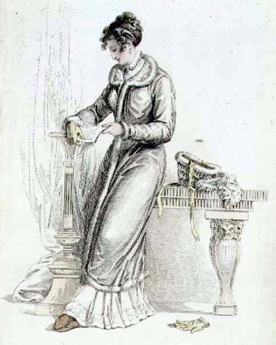 Vestido de día, lámina de moda de Ackermann