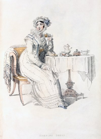 Vestido de día, lámina de moda de Ackermanns Repository of Arts de English School