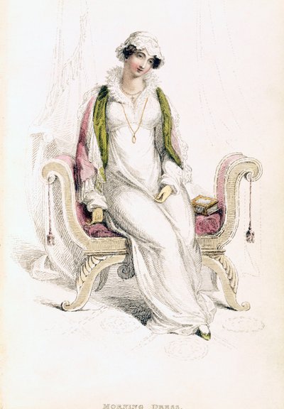 Vestido de día, lámina de moda de Ackermanns Repository of Arts de English School