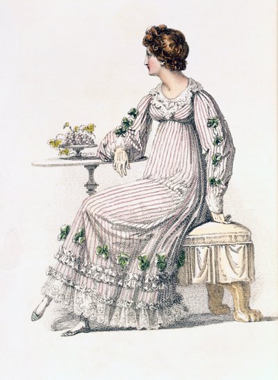 Vestido de día, lámina de moda de Ackermanns Repository of Arts de English School