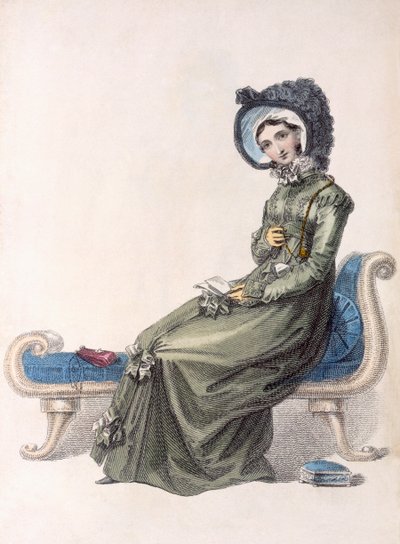 Vestido de día, lámina de moda de Ackermanns Repository of Arts de English School