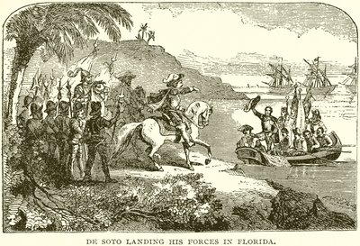 De Soto desembarcando sus Fuerzas en Florida de English School