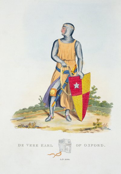 De Vere, Conde de Oxford, 1280, de Armadura Antigua por Samuel Rush Meyrick, 1824 de English School