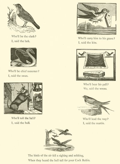 Muerte y entierro de Cock Robin (xilografía) de English School