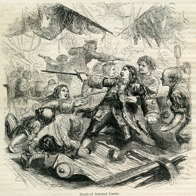 Muerte del Almirante Carter, 1692 de English School