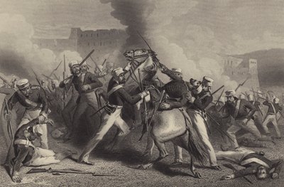 Muerte del brigadier Adrian Hope en el ataque al fuerte de Roodamow de English School